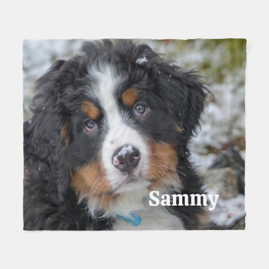 Modernes Minimalistisches Personalisiertes Foto fü Fleecedecke (Vorderseite (Horizontal))