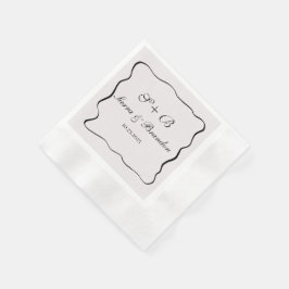 Modernes Minimalistisches Personalisiertes Hochzei Serviette