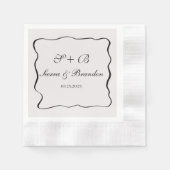 Modernes Minimalistisches Personalisiertes Hochzei Serviette (Vorderseite)