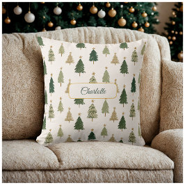 Modernes Minimalistisches Personalisiertes Weihnac Kissen