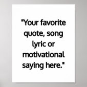 Modernes Minimalistisches Personalisiertes Zitat-P Poster (Vorne)