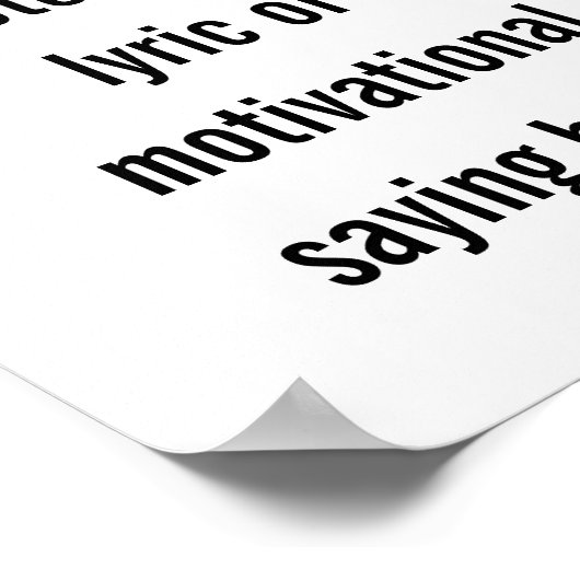 Modernes Minimalistisches Personalisiertes Zitat-P Poster (Ecke)