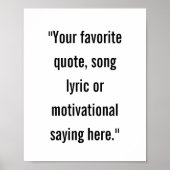 Modernes Minimalistisches Personalisiertes Zitat-P Poster (Vorne)