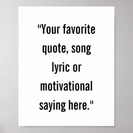 Modernes Minimalistisches Personalisiertes Zitat-P Poster