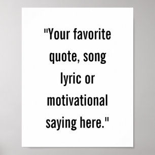 Modernes Minimalistisches Personalisiertes Zitat-P Poster