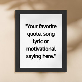 Modernes Minimalistisches Personalisiertes Zitat-P Poster