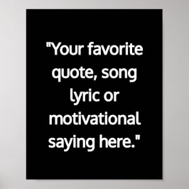 Modernes Minimalistisches Personalisiertes Zitat-P Poster