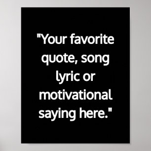 Modernes Minimalistisches Personalisiertes Zitat-P Poster