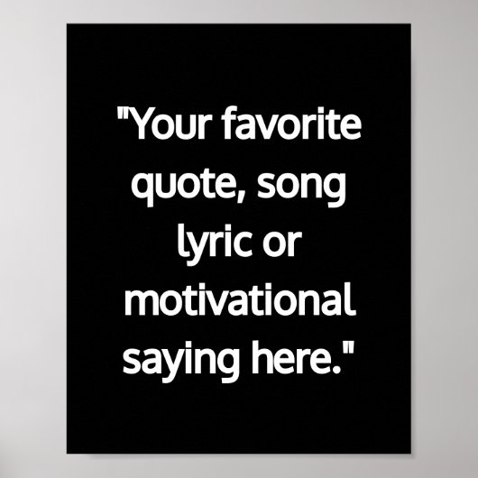 Modernes Minimalistisches Personalisiertes Zitat-P Poster (Vorne)