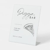 Modernes Minimalistisches Pizza-Bar Wedding-Zeiche Sockelschild (Vorderseite)
