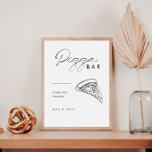 Modernes Minimalistisches Pizza-Bar Wedding-Zeiche Sockelschild