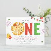 Modernes Minimalistisches Pizza-Party Einladung (Stehend Vorderseite)