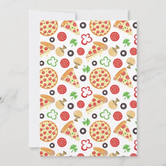 Modernes Minimalistisches Pizza-Party zum 4. Gebur Einladung (Rückseite)