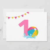 Modernes Minimalistisches Pool Party Girl Einladung (Rückseite)