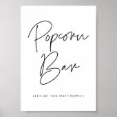 Modernes Minimalistisches Popcorn-Bar Poster (Vorne)