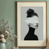 Modernes Minimalistisches Portrait Abstrakt Paint  Poster