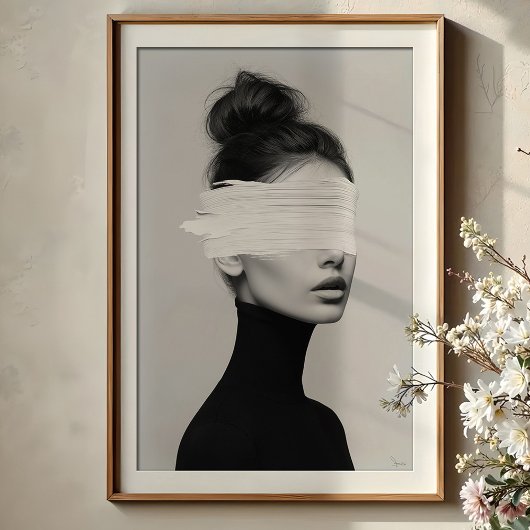 Modernes Minimalistisches Portrait Abstrakt Paint  Poster