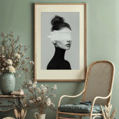 Modernes Minimalistisches Portrait Abstrakt Paint  Poster