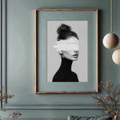 Modernes Minimalistisches Portrait Abstrakt Paint  Poster