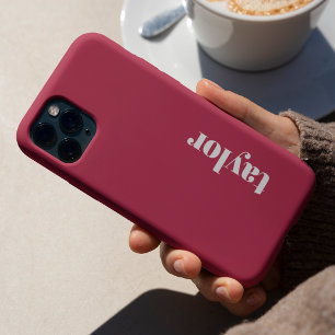 Modernes Minimalistisches Preppy Pink Personalisie iPhone 15 Pro Hülle