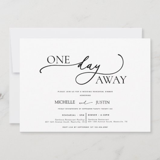 Modernes Minimalistisches Probe-Dinner Invita Einladung (Vorderseite)