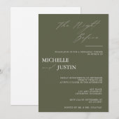 Modernes Minimalistisches Probe-Dinner Invita Einladung (Vorne/Hinten)