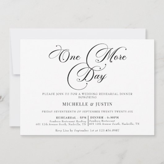 Modernes Minimalistisches Probe-Dinner Invita Einladung (Vorderseite)