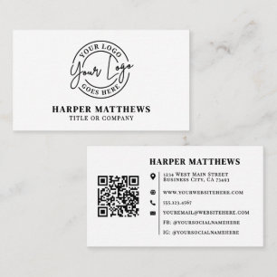 Modernes Minimalistisches Professionelles Logo QR- Visitenkarte