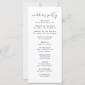 Modernes Minimalistisches Programm für Hochzeiten (Rückseite)
