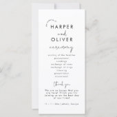 Modernes Minimalistisches Programm für Hochzeiten (Vorderseite)