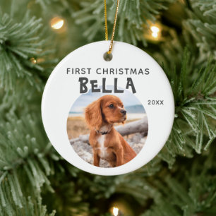 Modernes Minimalistisches Puppy Dog Foto Keramik Ornament