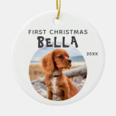 Modernes Minimalistisches Puppy Dog Foto Keramik Ornament (Vorne)