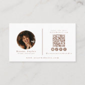 Modernes Minimalistisches QR-Code Berufliches Foto Visitenkarte (Rückseite)