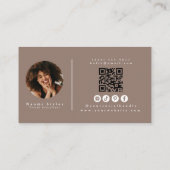 Modernes Minimalistisches QR-Code Berufliches Foto Visitenkarte (Rückseite)