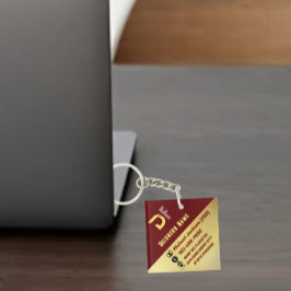 Modernes Minimalistisches QR Code Business Logo Go Schlüsselanhänger