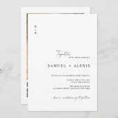 Modernes, Minimalistisches QR Code Foto Hochzeit Einladung (Vorne/Hinten)