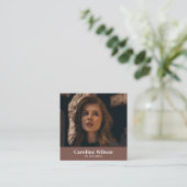 Modernes Minimalistisches QR-Code-Foto Quadratische Visitenkarte (Stehend Vorderseite)