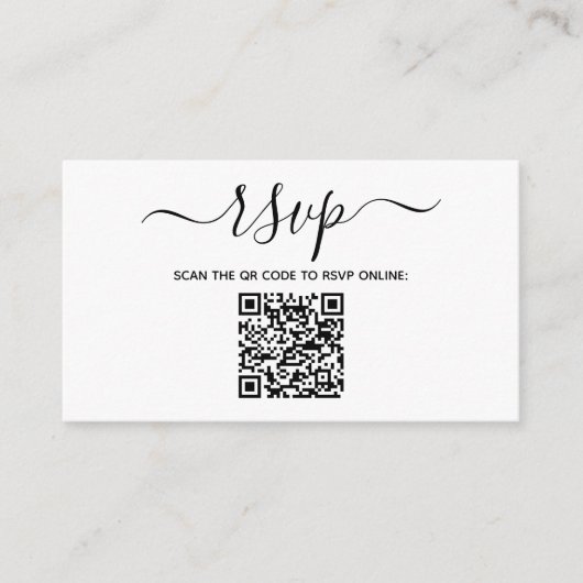 Modernes Minimalistisches QR-Code-Hochzeitsszenari Begleitkarte (Vorderseite)