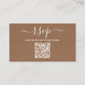 Modernes Minimalistisches QR-Code-Hochzeitsszenari Begleitkarte (Vorderseite)