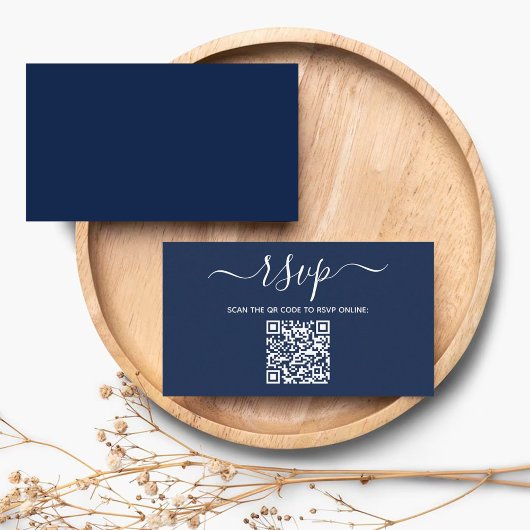 Modernes Minimalistisches QR-Code-Hochzeitsszenari Begleitkarte