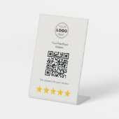Modernes minimalistisches QR-Code-Kundenfeedback Sockelschild (Vorderseite)