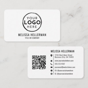 Modernes minimalistisches QR-Code-Profil-Logo Visitenkarte