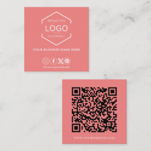 Modernes Minimalistisches QR-Code Quadratische Visitenkarte
