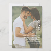 Modernes Minimalistisches QR-Code-Skript Hochfahre Save The Date (Vorderseite)