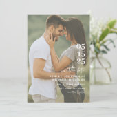 Modernes Minimalistisches QR-Code-Skript Hochfahre Save The Date (Stehend Vorderseite)