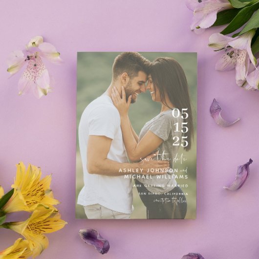 Modernes Minimalistisches QR-Code-Skript Hochfahre Save The Date