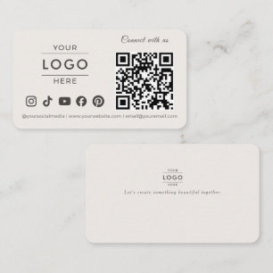 Modernes Minimalistisches QR-Code Social-Media-Log Visitenkarte
