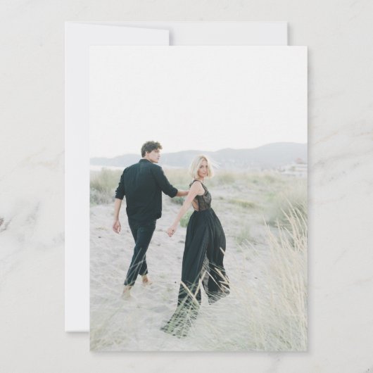 Modernes Minimalistisches QR-Foto Save The Date (Rückseite)