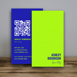 Modernes Minimalistisches QR-Limone Visitenkarte