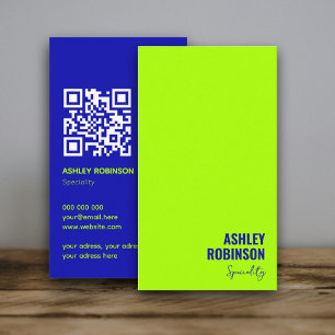 Modernes Minimalistisches QR-Limone Visitenkarte